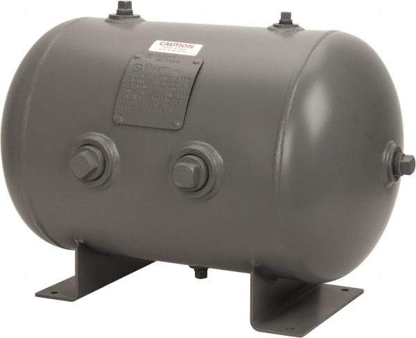 Made in USA - 13.3 Gallon, 200 Max psi Universal Horizontal Tank - 1-1/2" Inlet, 23" Tank Length x 14" Tank Diam - Eagle Tool & Supply