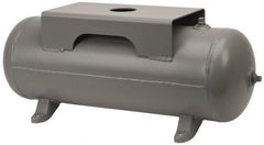 Made in USA - 10 Gallon, 200 Max psi Horizontal Tank with Plate - 30" Tank Length x 10" Tank Diam - Eagle Tool & Supply