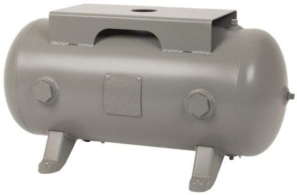 Made in USA - 20 Gallon, 200 Max psi Horizontal Tank with Plate - 1-1/2" Inlet, 33" Tank Length x 14" Tank Diam - Eagle Tool & Supply