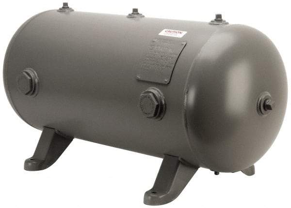 Made in USA - 20 Gallon, 200 Max psi Horizontal Tank - 1-1/2" Inlet, 33" Tank Length x 14" Tank Diam - Eagle Tool & Supply