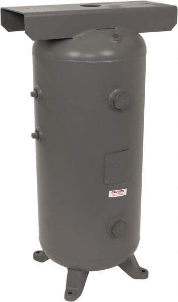 Made in USA - 30 Gallon, 200 Max psi Vertical Tank with Plate - 3/4" Inlet, 38" Tank Length x 16" Tank Diam - Eagle Tool & Supply