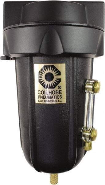Coilhose Pneumatics - 1/4" Port Coalescing Filter - Aluminum Bowl, 0.1 Micron Rating, 5-5/8" High - Eagle Tool & Supply