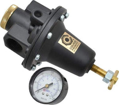 Coilhose Pneumatics - 1 NPT Port, 160 CFM, Cast Aluminum Heavy-Duty T-Handle Regulator - 0 to 200 psi Range, 250 Max psi Supply Pressure, 1/4" Gauge Port Thread, 5" Wide x 8-1/2" High - Eagle Tool & Supply