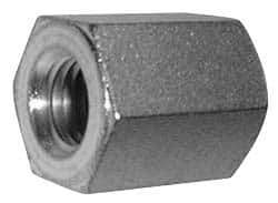 Made in USA - M10x1.50 Metric Coarse, 1-1/2" OAL Stainless Steel Standard Coupling Nut - 5/8" Width Across Flats - Eagle Tool & Supply