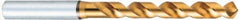 OSG - 5.39mm 120° Vanadium High Speed Steel Jobber Drill - TiN Finish, Right Hand Cut, Spiral Flute, Straight Shank, 101mm OAL, Standard Point - Eagle Tool & Supply
