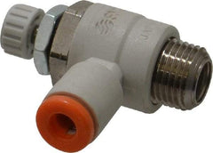 SMC PNEUMATICS - 5/32" Tube OD x 1/8" Male NPT Flow Control Elbow Valve - Meter Out - Eagle Tool & Supply