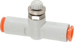 SMC PNEUMATICS - 5/16" Tube OD x 1/4 Body Flow & Speed Control Valve - Speed Control Inline Type with One Touch Fitting - Eagle Tool & Supply