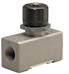 SMC PNEUMATICS - 3/8" Male NPT x 3/8" Female NPT Flow & Speed Control Valve - Inline Type - Eagle Tool & Supply