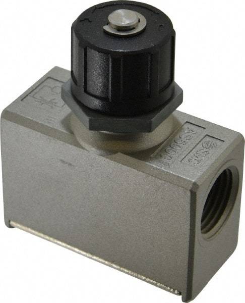 SMC PNEUMATICS - 1/2" Male NPT x 1/2" Female NPT Flow & Speed Control Valve - Inline Type - Eagle Tool & Supply
