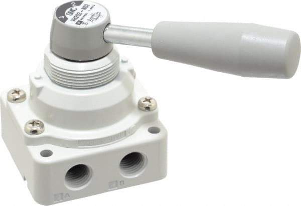 SMC PNEUMATICS - 1/4" NPT Rotary Hand Air Valve - 2 Position, 0.4 CV Rate, 150 Max psi & 140°F Max Temp - Eagle Tool & Supply