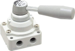 SMC PNEUMATICS - 1/4" NPT Rotary Hand Air Valve - 2 Position, 0.4 CV Rate, 150 Max psi & 140°F Max Temp - Eagle Tool & Supply