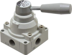 SMC PNEUMATICS - 3/8" NPT Rotary Hand Air Valve - 2 Position, 1.1 CV Rate, 150 Max psi & 140°F Max Temp - Eagle Tool & Supply