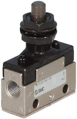 SMC PNEUMATICS - 1.00 CV Rate, 1/4" NPT Inlet Mechanical Valve - 4 Way, 5 Ports, Roller Lever One Way - Eagle Tool & Supply