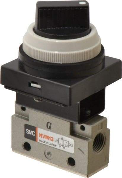 SMC PNEUMATICS - 0.14 CV Rate, 1/8" NPT Inlet Mechanical Valve - 3-Way, 2 Position - Eagle Tool & Supply
