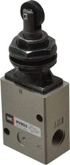 SMC PNEUMATICS - 1.00 CV Rate, 1/4" NPT Inlet Mechanical Valve - 2 Way, 2 Ports, Roller Plunger Inline - Eagle Tool & Supply