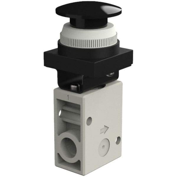 SMC PNEUMATICS - 1.00 CV Rate, 1/4" NPT Inlet Mechanical Valve - 2 Way, 2 Ports - Eagle Tool & Supply