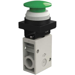 SMC PNEUMATICS - 1.00 CV Rate, 1/4" NPT Inlet Mechanical Valve - 2 Way, 2 Ports - Eagle Tool & Supply
