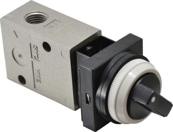 SMC PNEUMATICS - 1.00 CV Rate, 1/4" NPT Inlet Mechanical Valve - 2 Way, 2 Ports - Eagle Tool & Supply