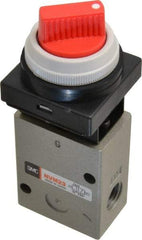 SMC PNEUMATICS - 1.00 CV Rate, 1/4" NPT Inlet Mechanical Valve - 3 Way, 2 Ports - Eagle Tool & Supply
