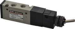 SMC PNEUMATICS - 0.55 CV Rate, 1/8" NPT Inlet Mechanical Valve - 4 Way, 5 Ports, Toggle Lever - Eagle Tool & Supply