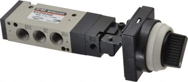 SMC PNEUMATICS - 0.55 CV Rate, 1/8" NPT Inlet Mechanical Valve - 4 Way, 5 Ports - Eagle Tool & Supply