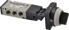 SMC PNEUMATICS - 0.55 CV Rate, 1/8" NPT Inlet Mechanical Valve - 4 Way, 5 Ports - Eagle Tool & Supply