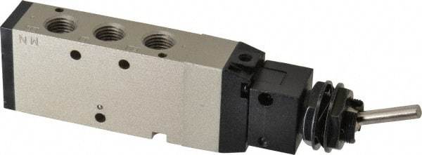 SMC PNEUMATICS - 1.00 CV Rate, 1/4" NPT Inlet Mechanical Valve - 4 Way, 5 Ports, Toggle Lever - Eagle Tool & Supply