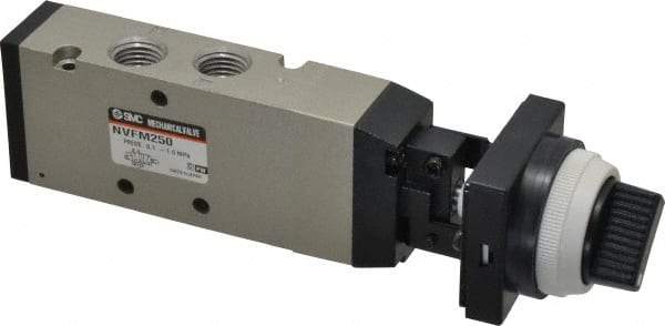 SMC PNEUMATICS - 1.00 CV Rate, 1/4" NPT Inlet Mechanical Valve - 4 Way, 5 Ports - Eagle Tool & Supply