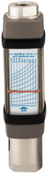 Hedland - 1/2" NPTF Port Compressed Air & Gas Flowmeter - 600 Max psi, 50 SCFM, Anodized Aluminum - Eagle Tool & Supply