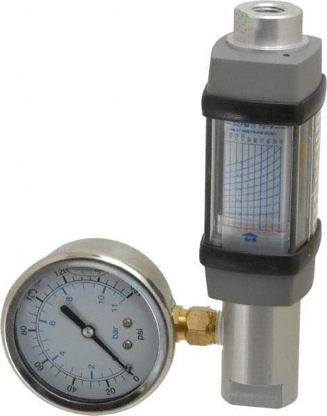 Hedland - 1/4" NPTF Port Compressed Air & Gas Flowmeter - 600 Max psi, 5 SCFM, Anodized Aluminum - Eagle Tool & Supply