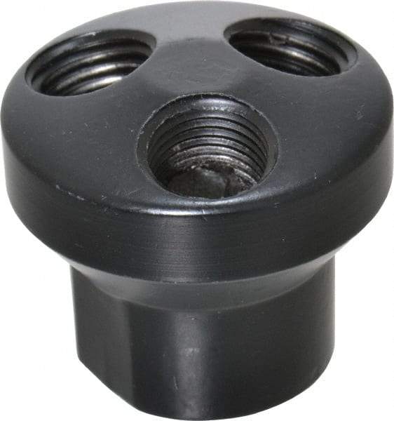 Value Collection - 1/4" Inlet, 1/4" Outlet Manifold - 1-1/2" Long x 1-1/2" Wide 1-1/2" High, 5/8" Mount Hole, 1 Inlet Port, 3 Outlet Ports - Eagle Tool & Supply