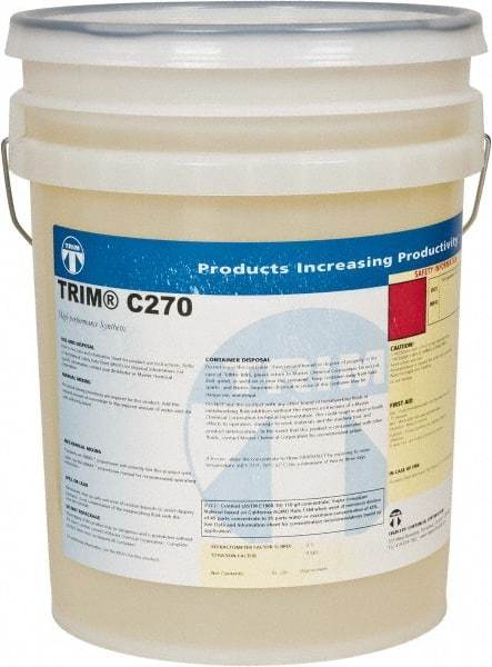 Master Fluid Solutions - Trim C270, 5 Gal Pail Cutting & Grinding Fluid - Synthetic, For Drilling, Reaming, Tapping - Eagle Tool & Supply