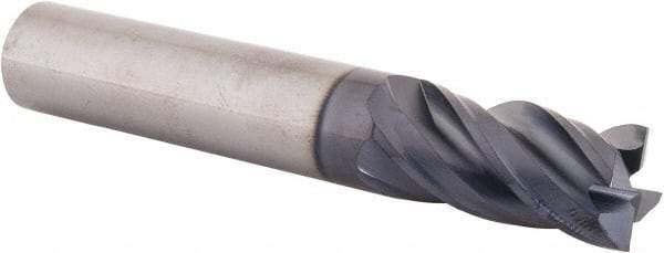 SGS - 1/2", 4 Flute, Single End, Solid Carbide, 0.01" Corner Radius End Mill - 3" OAL, Right Hand Flute, 1" LOC, Right Hand Cut - Eagle Tool & Supply
