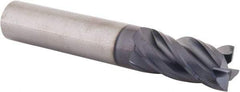 SGS - 1/2", 4 Flute, Single End, Solid Carbide, 0.01" Corner Radius End Mill - 3" OAL, Right Hand Flute, 1" LOC, Right Hand Cut - Eagle Tool & Supply