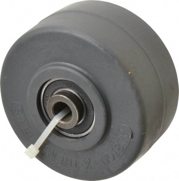 Albion - 4 Inch Diameter x 2 Inch Wide, Polyurethane Caster Wheel - 1,400 Lb. Capacity, 2-7/16 Inch Hub Length, 1/2 Inch Axle Diameter, Precision Ball Bearing - Eagle Tool & Supply