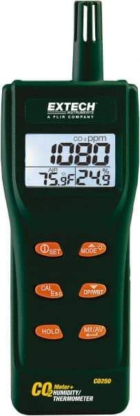 Extech - -14 to 140°F, 0 to 9.99% Humidity Range, Air Quality Monitor - Eagle Tool & Supply