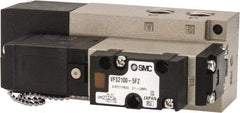 SMC PNEUMATICS - 0.8 CV Flow Rate, Single Solenoid Pilot Operated Valve - 5 Port, 2 Position, Spring Return, 1/4" NPT Inlet, 24 V - Eagle Tool & Supply