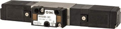 SMC PNEUMATICS - 0.8 CV Flow Rate, Double Solenoid Pilot Operated Valve - 5 Port, 2 Position, 1/4" NPT Inlet, 24 V - Eagle Tool & Supply
