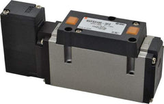 SMC PNEUMATICS - 2 CV Flow Rate, Single Solenoid Pilot Operated Valve - 5 Port, 2 Position, Spring Return, 3/8" NPT Inlet, 110 V - Eagle Tool & Supply