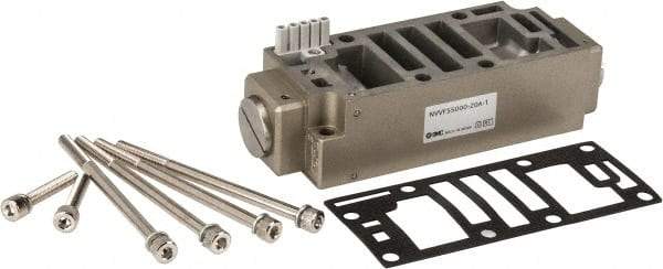 SMC PNEUMATICS - 5.7 CV Flow Rate Pilot Operated Solenoid Valve - 3/4" Inlet, Interface Speed Control Manifold Option - Eagle Tool & Supply