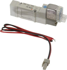 SMC PNEUMATICS - 0.3 CV Flow Rate, Single Solenoid Pilot Operated Valve - 5 Port, 2 Position, Spring Return, 1/4" Push to Connect Inlet, 24 V - Eagle Tool & Supply