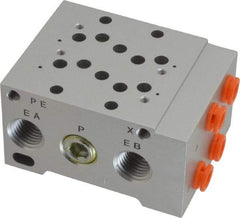 SMC PNEUMATICS - 0.7 CV Flow Rate, 2 Station Pilot Operated Solenoid Valve - 1/4" Push to Connect Inlet, Bar Manifold Base Mounted - Eagle Tool & Supply