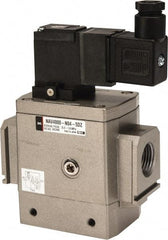 SMC PNEUMATICS - 1/2" Female NPT x 1/8" Gage Port Soft Start-Up Valve - 24V, DC Input, DIN Electrical Entry & 30 to 150 psi - Eagle Tool & Supply