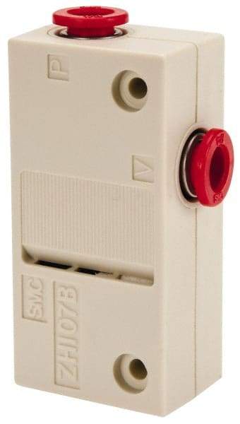 SMC PNEUMATICS - 0.7mm Nozzle High Suction Flow Vacuum Ejector Valve - 1/4" Tube Outside Diam Supply Port x 1/4" Tube Outside Diam Vacuum Port, 14 psi Pressure, 0.71 CFM Air Consumption & 0.71 CFM Max Suction Flow - Eagle Tool & Supply