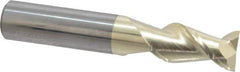Accupro - 1/2", 1" LOC, 1/2" Shank Diam, 3" OAL, 2 Flute, Solid Carbide Square End Mill - Single End, ZrN Finish, Spiral Flute, 45° Helix, Centercutting, Right Hand Cut, Right Hand Flute - Eagle Tool & Supply