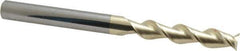 Accupro - 1/2", 2-1/2" LOC, 1/2" Shank Diam, 6" OAL, 2 Flute, Solid Carbide Square End Mill - Single End, ZrN Finish, Spiral Flute, 45° Helix, Centercutting, Right Hand Cut, Right Hand Flute - Eagle Tool & Supply