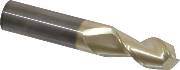 Accupro - 5/8", 1-1/4" LOC, 5/8" Shank Diam, 3-1/2" OAL, 2 Flute, Solid Carbide Square End Mill - Single End, ZrN Finish, Spiral Flute, 45° Helix, Centercutting, Right Hand Cut, Right Hand Flute - Eagle Tool & Supply