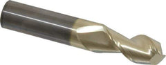 Accupro - 5/8", 1-1/4" LOC, 5/8" Shank Diam, 3-1/2" OAL, 2 Flute, Solid Carbide Square End Mill - Single End, ZrN Finish, Spiral Flute, 45° Helix, Centercutting, Right Hand Cut, Right Hand Flute - Eagle Tool & Supply