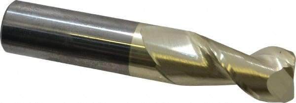 Accupro - 3/4", 1-1/2" LOC, 3/4" Shank Diam, 4" OAL, 2 Flute, Solid Carbide Square End Mill - Single End, ZrN Finish, Spiral Flute, 45° Helix, Centercutting, Right Hand Cut, Right Hand Flute - Eagle Tool & Supply