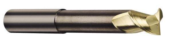 Accupro - 1", 1-1/4" LOC, 1" Shank Diam, 5" OAL, 2 Flute, Solid Carbide Square End Mill - Single End, ZrN Finish, Spiral Flute, 45° Helix, Centercutting, Right Hand Cut, Right Hand Flute - Eagle Tool & Supply